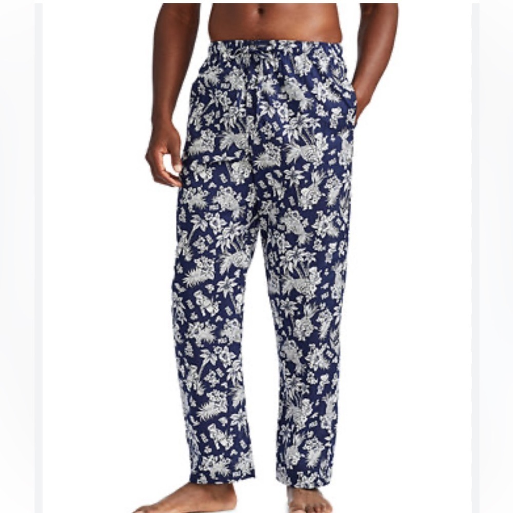 Polo Ralph Lauren Men's Tropical-Print Navy Pajama Pants small